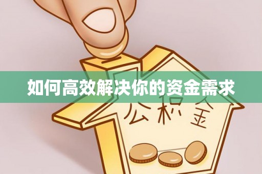 西城如何高效解决你的资金需求